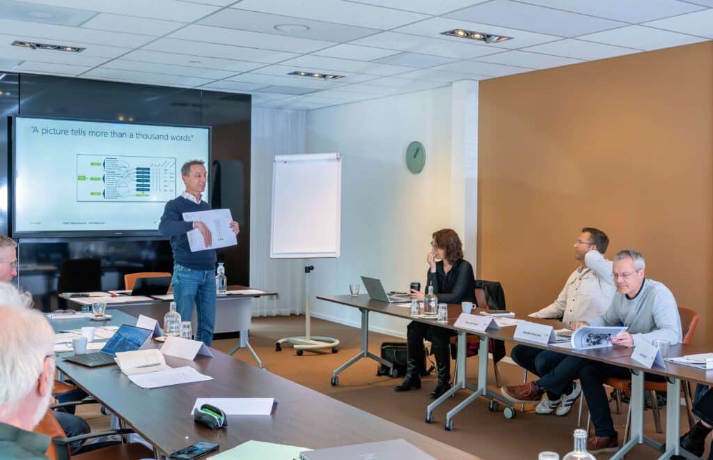 Hoofddocent Wouter van Aerle, Managing Partner bij Deltiq, tijdens de CDO Masterclass. Georganiseerd door Deltiq - Experts in Data Management.